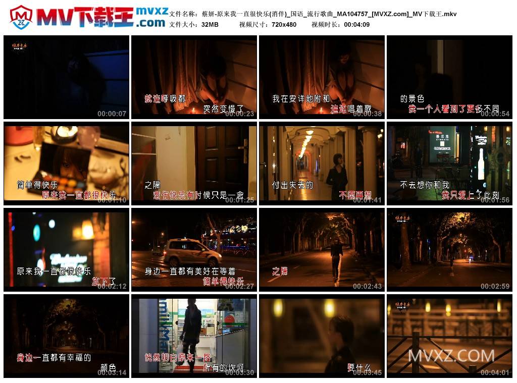 蔡妍-原来我一直很快乐(消伴)_国语_流行歌曲_MA104757